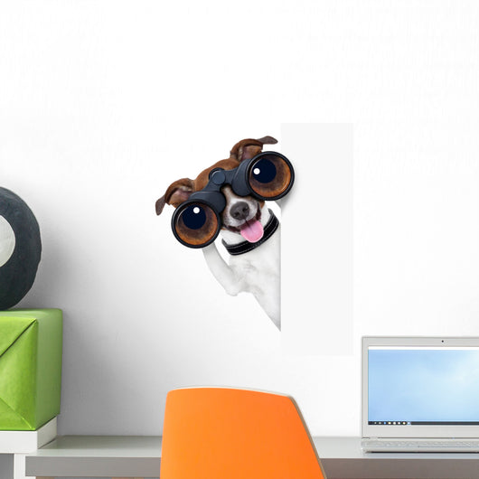 Binoculars Dog Wall Decal