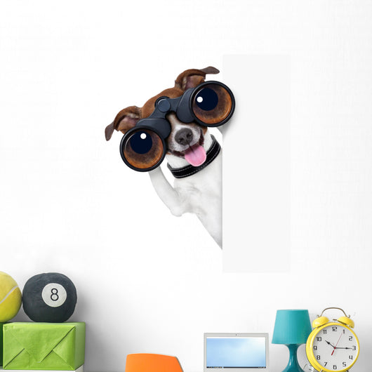Binoculars Dog Wall Decal