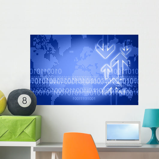 Blue Technology Pace Wall Decal