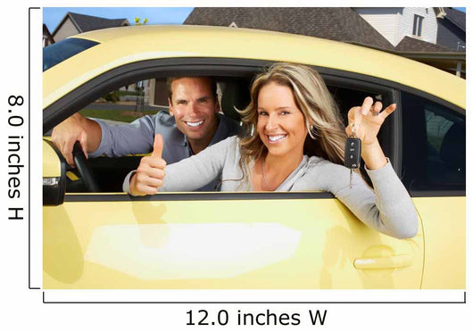 Woman Driving a New Car Wall Decal
