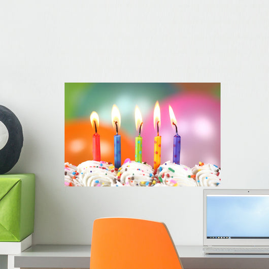 Celebration with Balloons Candles Wall Decal
