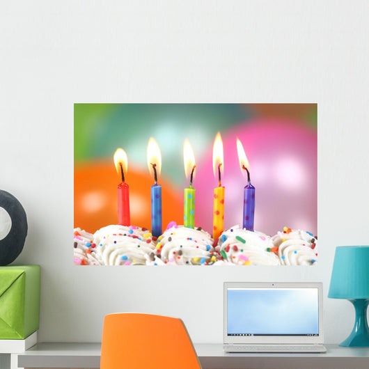 Celebration with Balloons Candles Wall Decal