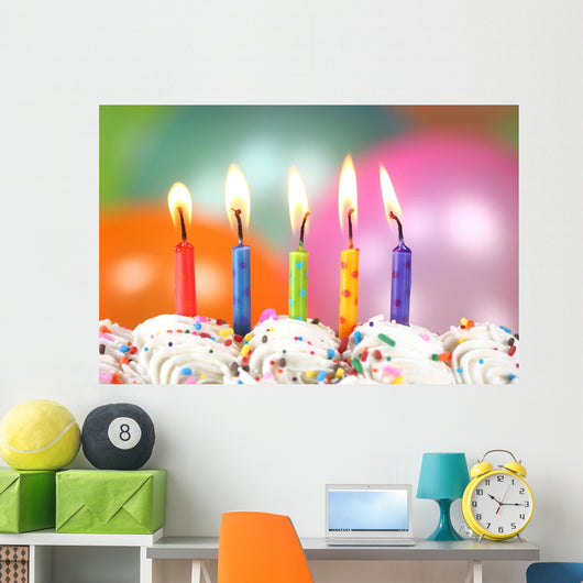 Celebration with Balloons Candles Wall Decal