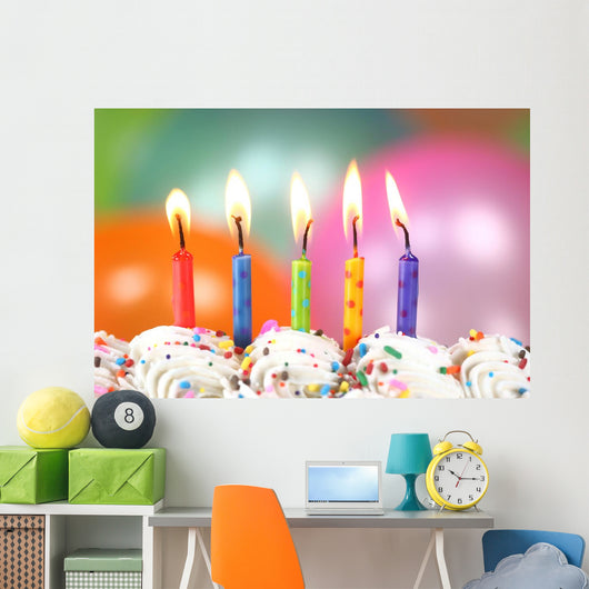 Celebration with Balloons Candles Wall Decal