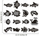 Black and White Fish Wall Decal