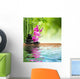 Pink Orchid Black Stone Wall Decal