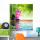 Pink Orchid Black Stone Wall Decal