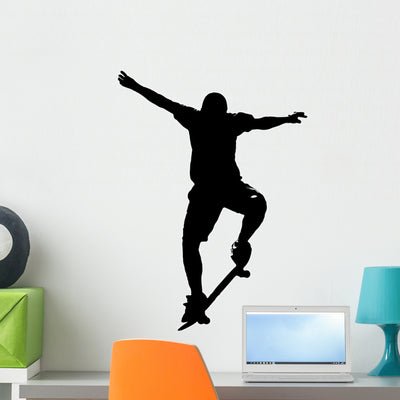 Skateboarder 01 Wall Decal shown on a wall