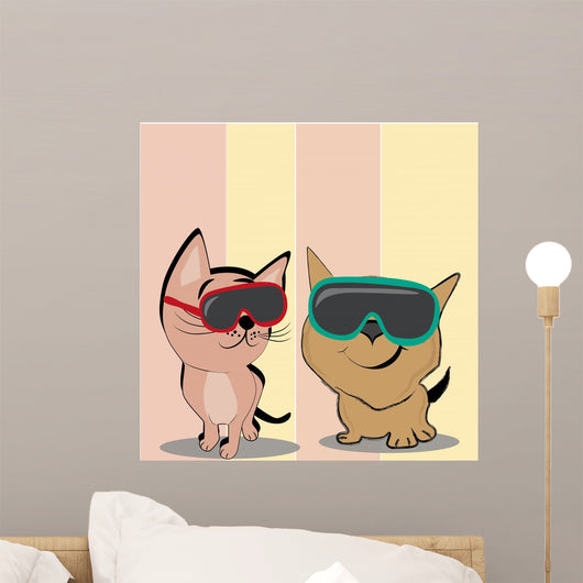 Cat with Glasses Wall Decal