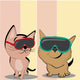Cat with Glasses Wall Decal