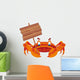 Orange Crab Holding Sign Wall Decal