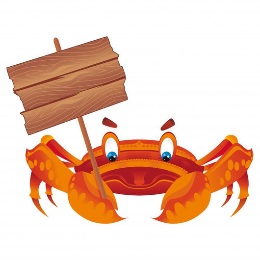 Orange Crab Holding Sign Wall Decal