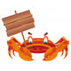 Orange Crab Holding Sign Wall Decal