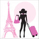 Young Woman with Suitcase Wall Decal