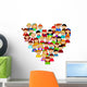 Heart Shape with Boys Wall Decal