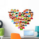 Heart Shape with Boys Wall Decal