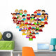 Heart Shape with Boys Wall Decal
