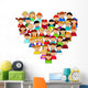 Heart Shape with Boys Wall Decal