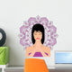 Girl Practicing Meditation with Wall Decal