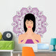 Girl Practicing Meditation with Wall Decal