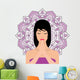 Girl Practicing Meditation with Wall Decal