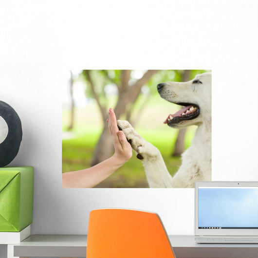 Give Me Five Dog Wall Decal
