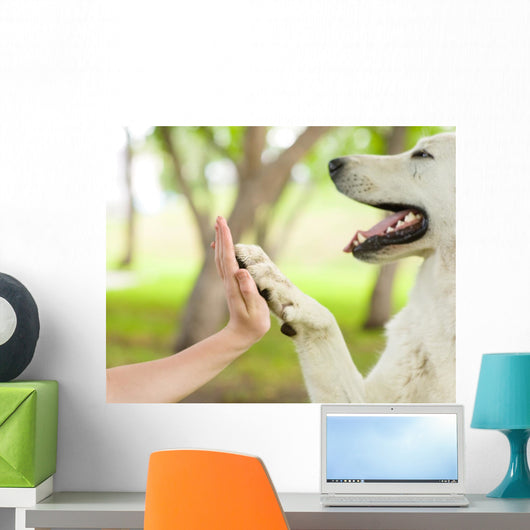 Give Me Five Dog Wall Decal