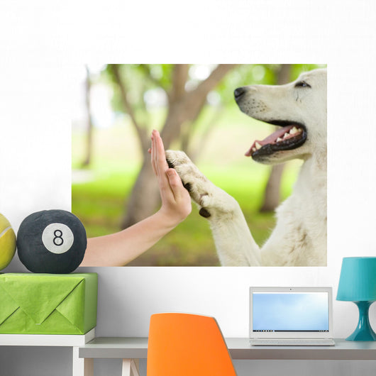 Give Me Five Dog Wall Decal