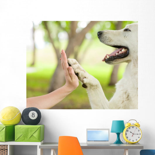 Give Me Five Dog Wall Decal