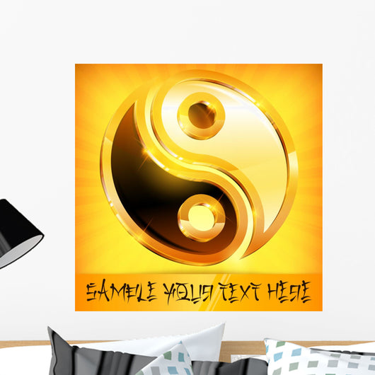 Yin Yang Gold Symbol Wall Decal