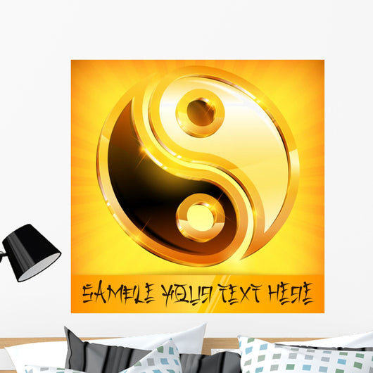 Yin Yang Gold Symbol Wall Decal