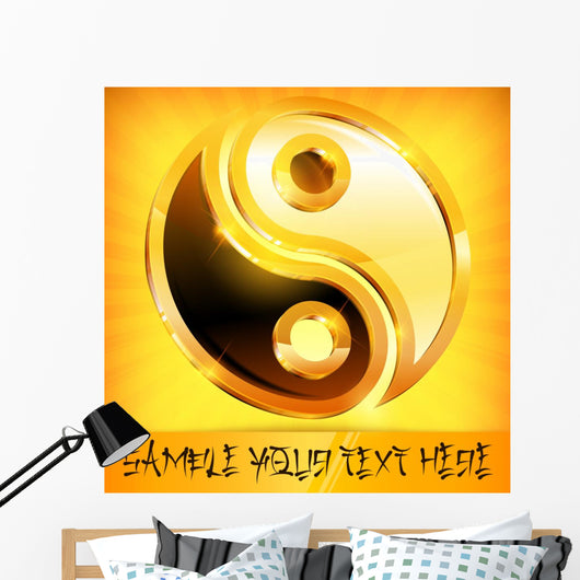Yin Yang Gold Symbol Wall Decal