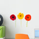 Three Daisy Herbera Flowers Wall Decal