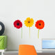 Three Daisy Herbera Flowers Wall Decal