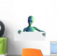 Alien with Blank Sign Wall Decal