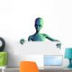 Alien with Blank Sign Wall Decal