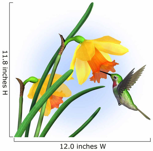 Hummingbird with Daffodils Wall Decal