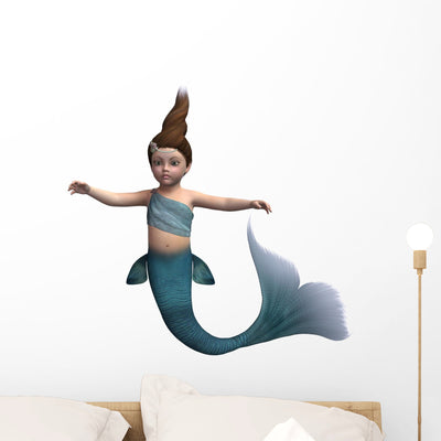 Little Mermaid Wall Decal shown on a wall