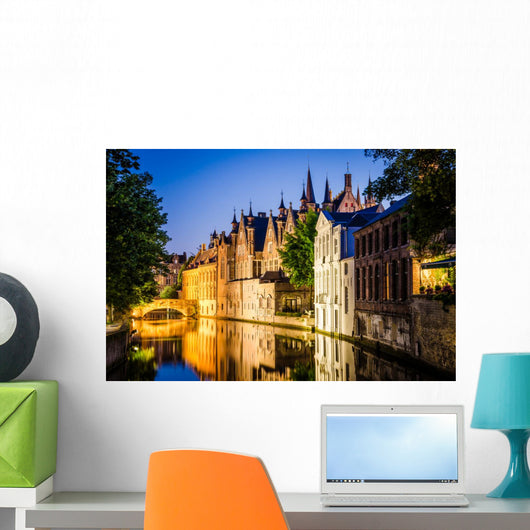 Water Canal and Medieval Wall Decal