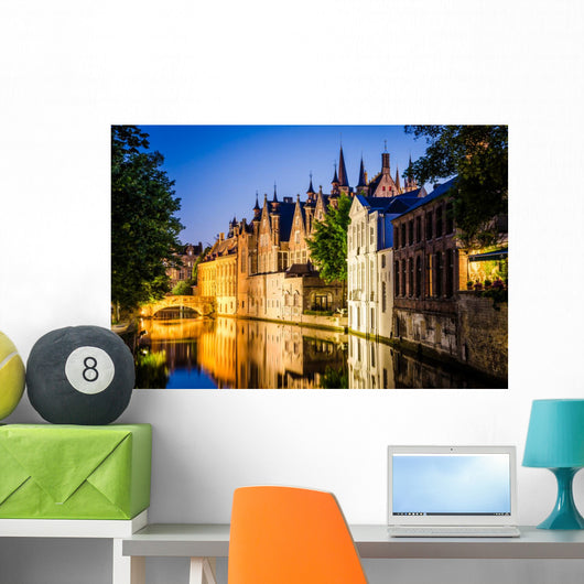 Water Canal and Medieval Wall Decal