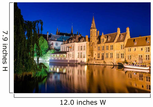 Bruges Canal Night Wall Decal