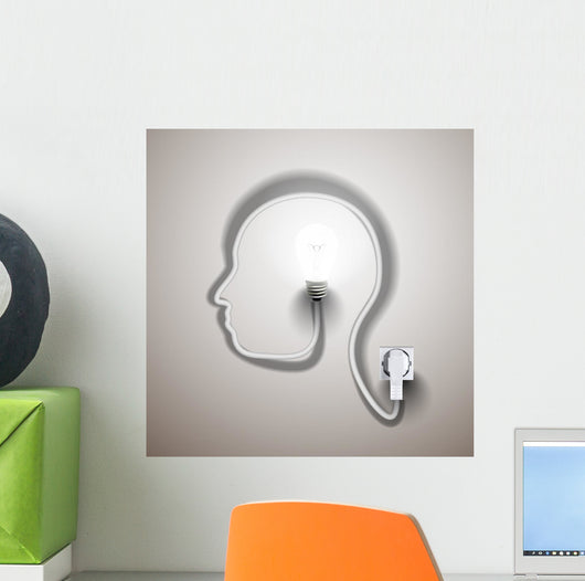 Light Bulb Forming Human Wall Decal