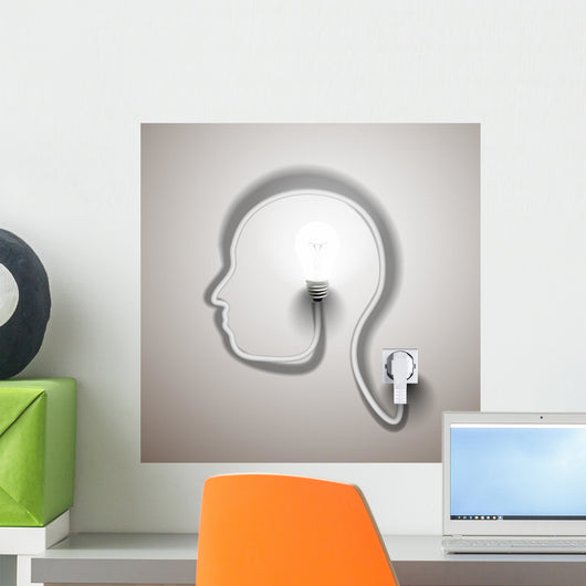 Light Bulb Forming Human Wall Decal
