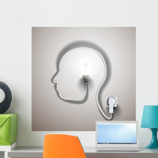 Light Bulb Forming Human Wall Decal