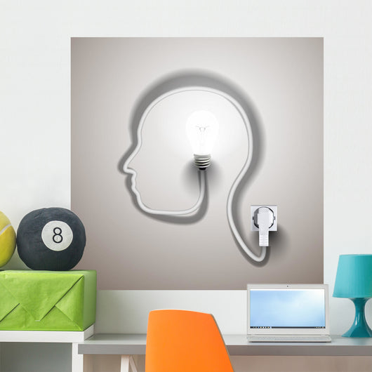 Light Bulb Forming Human Wall Decal