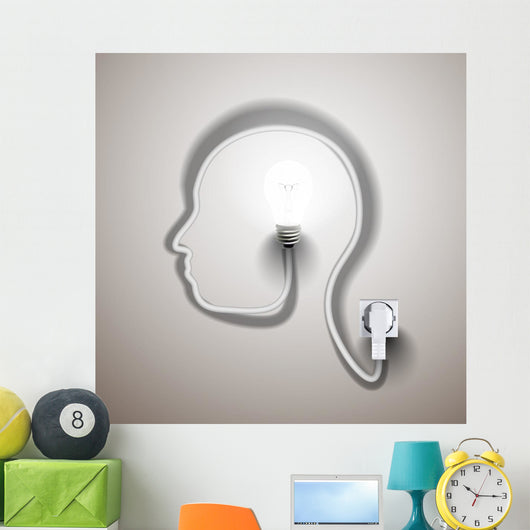 Light Bulb Forming Human Wall Decal