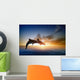 Dolphins Jumping at Sunset Wall Decal