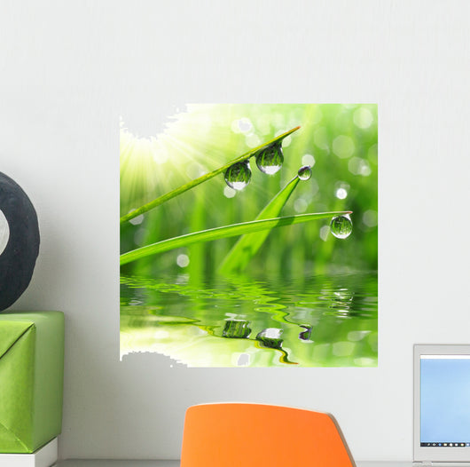 Fresh Grass with Dew Wall Decal