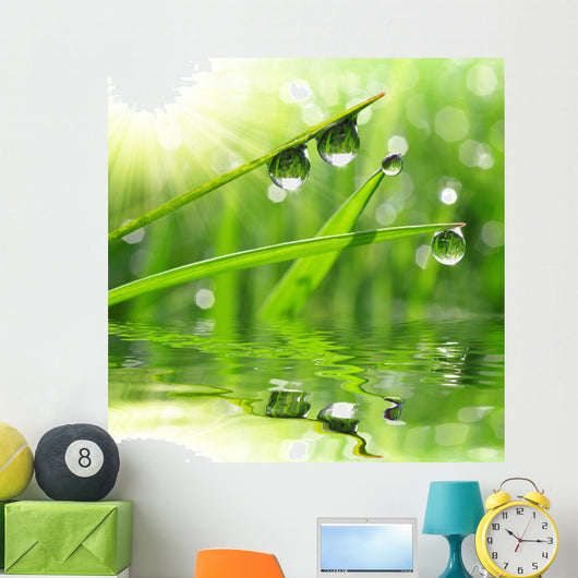 Fresh Grass with Dew Wall Decal
