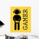 Gamer Caution Symbol Wall Decal